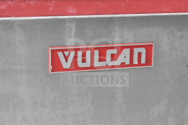 Vulcan ESB60 commercial range label on metal surface.