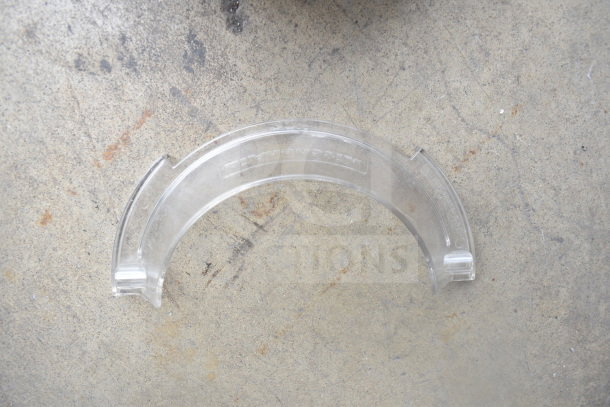 Clear plastic bowl guard for KitchenAid KSM90PSWH mixer, showing "KitchenAid" marking, used condition.