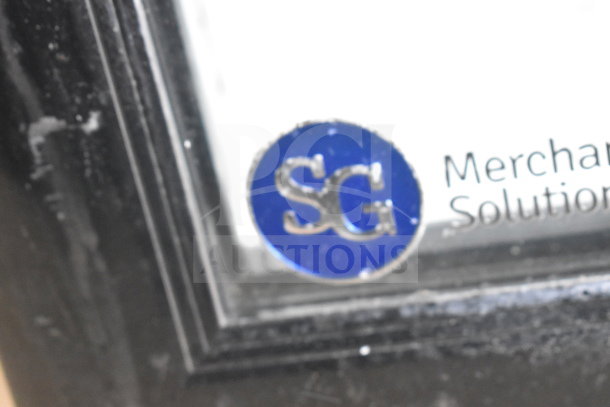 SG Merchandising SD-12 Cooler, single door, 110V, 1 phase, SG logo on frame, excellent for commercial use.