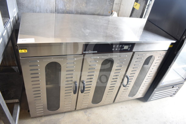 Benchfoods 60-CUD Commercial 60 Tray Dehydrator, 220-240V, stainless steel, excellent condition, labeled controls.