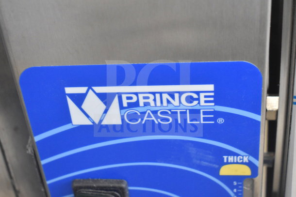Brand new Prince Castle 297 T9 Slim Line Bun Toaster, 115V, 1 Phase. Scratch and dent condition. Blue control panel visible.