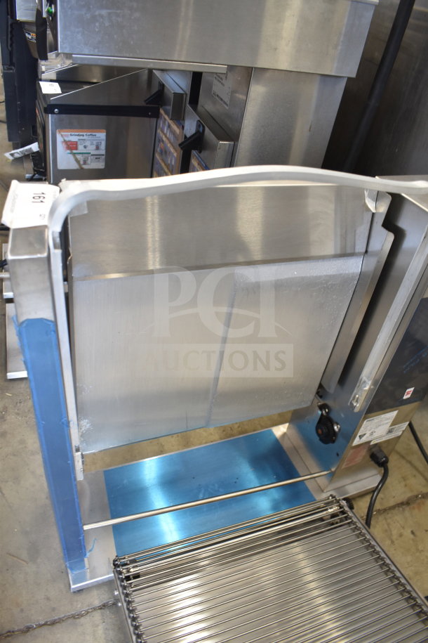 Prince Castle 297 T9 Slim Line Bun Toaster, brand new with minor scratches, 115 Volts, 1 Phase, stainless steel.