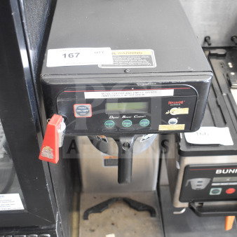 Bunn ICB-DV commercial coffee machine with hot water dispenser; 120V, 1 Phase; digital controls; moderate wear.
