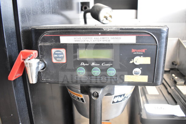 Bunn ICB-DV commercial coffee machine with hot water dispenser, featuring digital controls and brew settings. 120V, 1 phase.