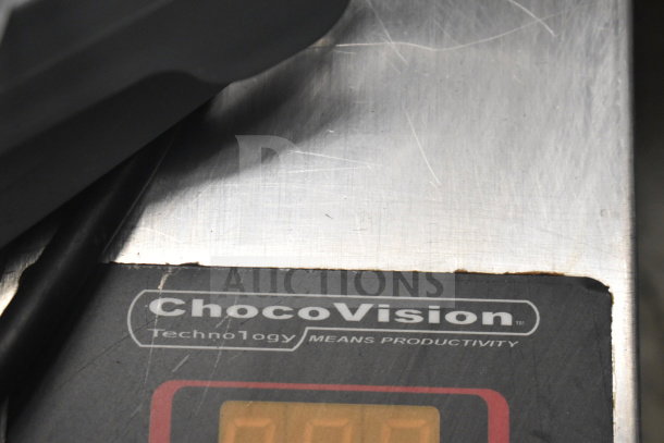ChocoVision Revolation X3210 Chocolate Tempering Machine, 110V, 1 Phase; visible logo on metallic surface.