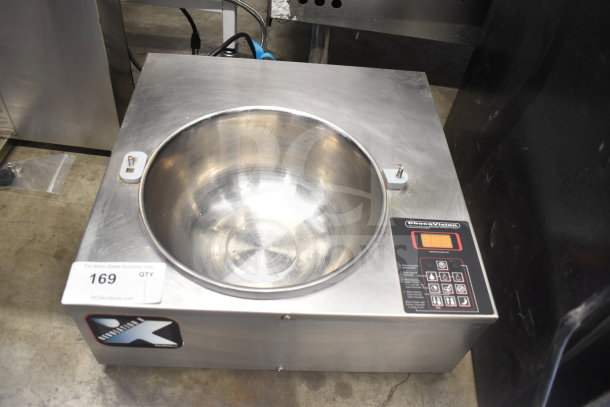 ChocoVision Revolation X3210 Chocolate Tempering Machine, 110V, stainless steel, digital display panel, like-new condition.