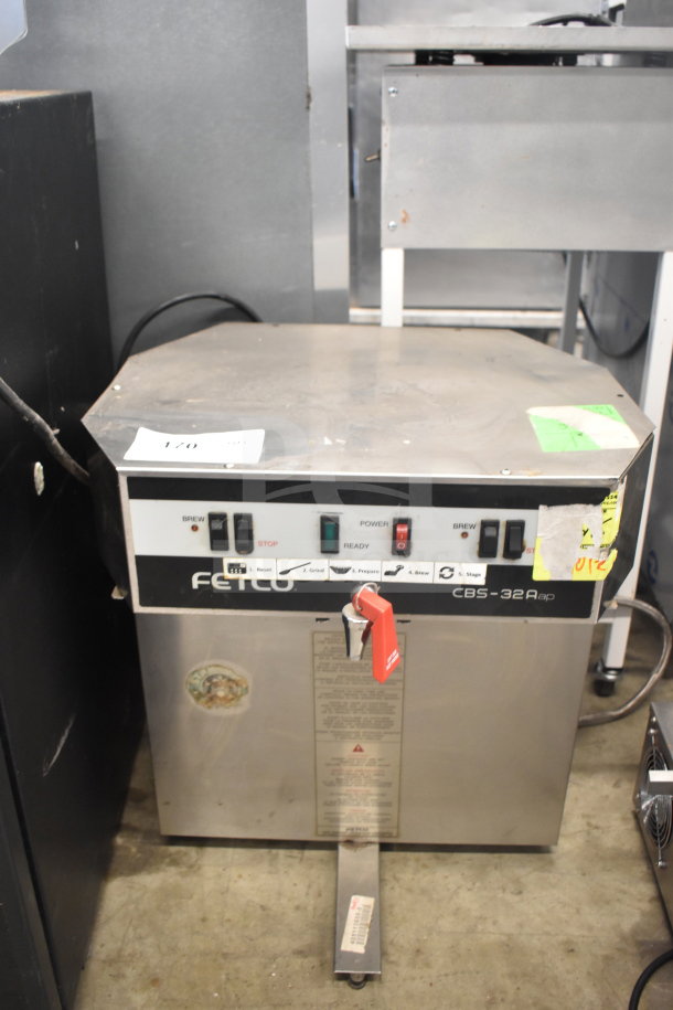 Fetco CBS-32Aap Dual Coffee Machine, commercial countertop, 120/208-240V, 1 Phase, visible controls, minor wear.