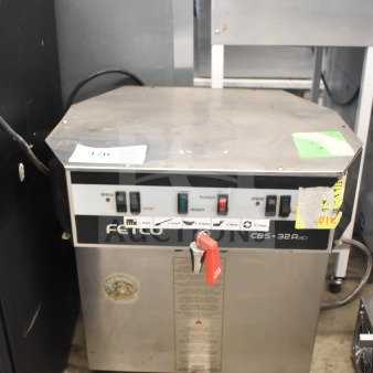 Fetco CBS-32Aap Dual Coffee Machine, commercial countertop, 120/208-240V, 1 Phase, visible controls, minor wear.