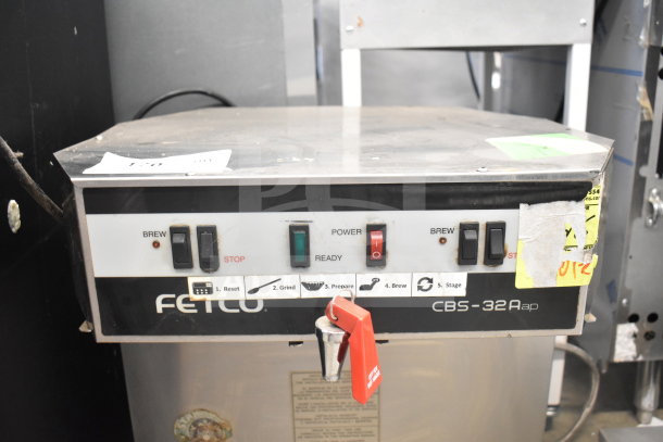 Fetco CBS-32Aap commercial coffee machine, dual brew, controls visible, used condition, 120/208-240V, 1 Phase.