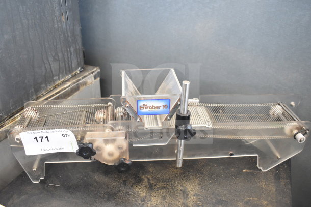 Chocovision Enrober 10 for Revolation Delta Chocolate Temperer, stainless steel, transparent panels, good condition.