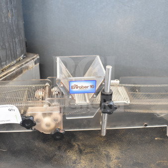 Chocovision Enrober 10 for Revolation Delta Chocolate Temperer, stainless steel, transparent panels, good condition.