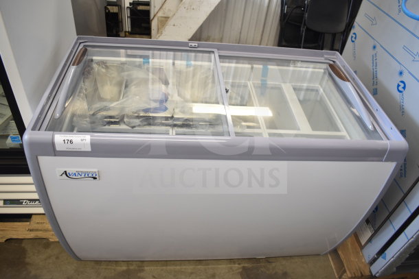 Avantco 360ADCGEL9 gelato dipping cabinet, 49", holds 9 pans, brand new with minor scratches and dents. 115V, 1 phase.