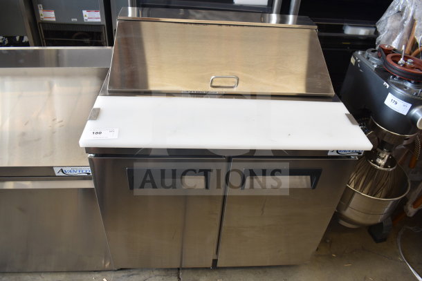 Avantco 178APT36HC commercial sandwich prep table, 2026 model, stainless steel, scratch and dent, 115V, 1-phase.
