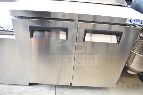 2026 Avantco 178APT36HC Commercial Sandwich Prep Table in stainless steel; scratch and dent condition; dual doors.