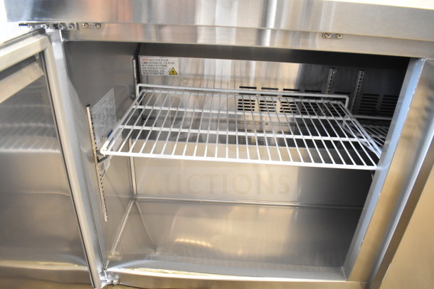 Brand new Avantco 178SSWT60FHC commercial 2-door work top freezer, stainless steel, scratch and dent, 115 volts, 1 phase.