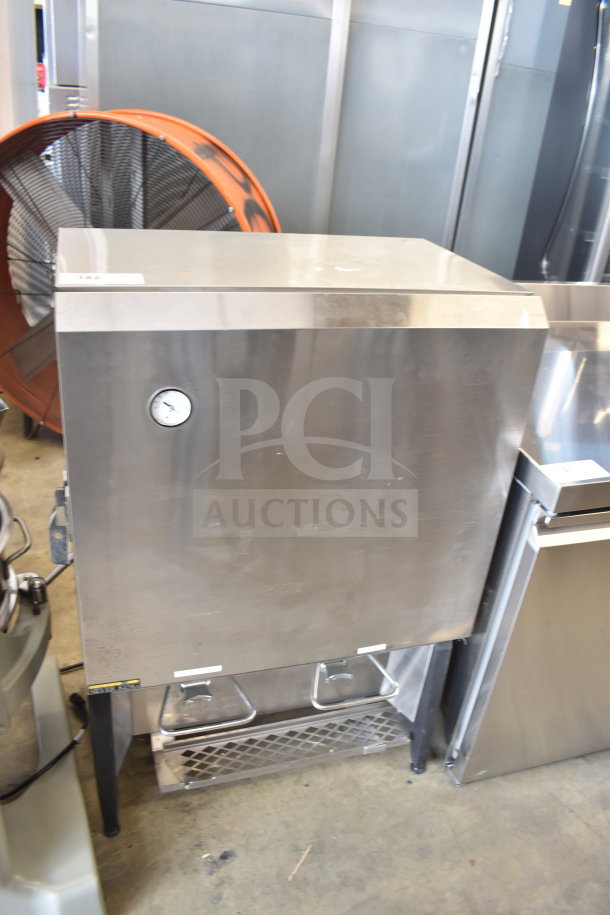 Silver King SKMAJ2/C4 commercial milk dispenser, stainless steel, countertop model, 115 volts, 1 phase, with gauge.