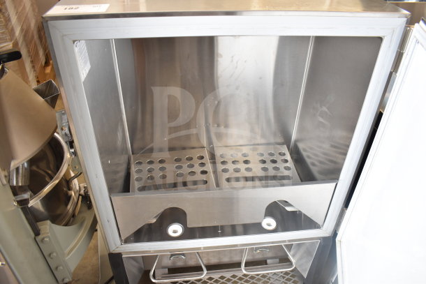 Silver King SKMAJ2/C4 Commercial Milk Dispenser, stainless steel, 115V, 1 phase, open compartment, used condition.