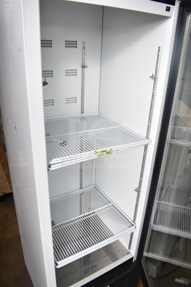 2019 Habco SE18 Commercial Cooler, single door, white interior, metal shelves, used condition, 115V, 1 phase.