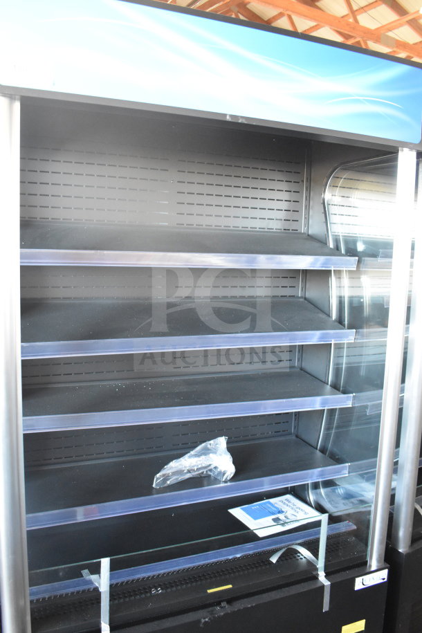 Brand new Avantco 193VAC46B refrigerated air curtain merchandiser, 45 1/2”, black, 115V, minor scratches visible.