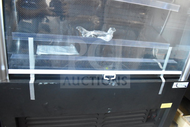 Brand new Avantco 193VAC46B 45.5" black refrigerated air curtain merchandiser, 115V, 1 Phase, minor scratches.