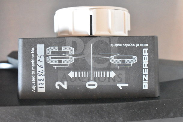 Bizerba meat slicer sharpener with adjustment instructions, model number 1228675, in used condition. Made of recycled material.