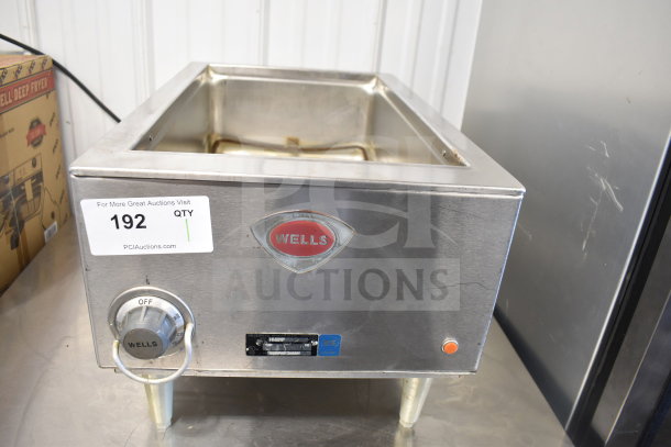 Wells HWSMP Commercial Countertop Food Warmer, stainless steel, 120 volts, 1 phase, excellent condition, visible Wells label.