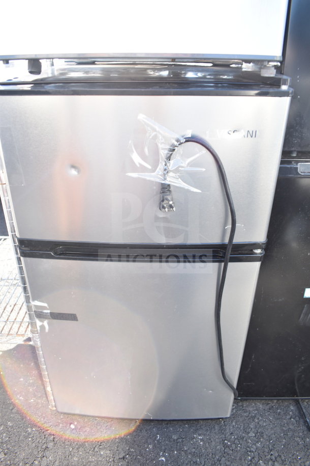 Four mini coolers, including Black & Decker, Vissani, 120 volts, 1 phase. Visible wear, with power cords attached.