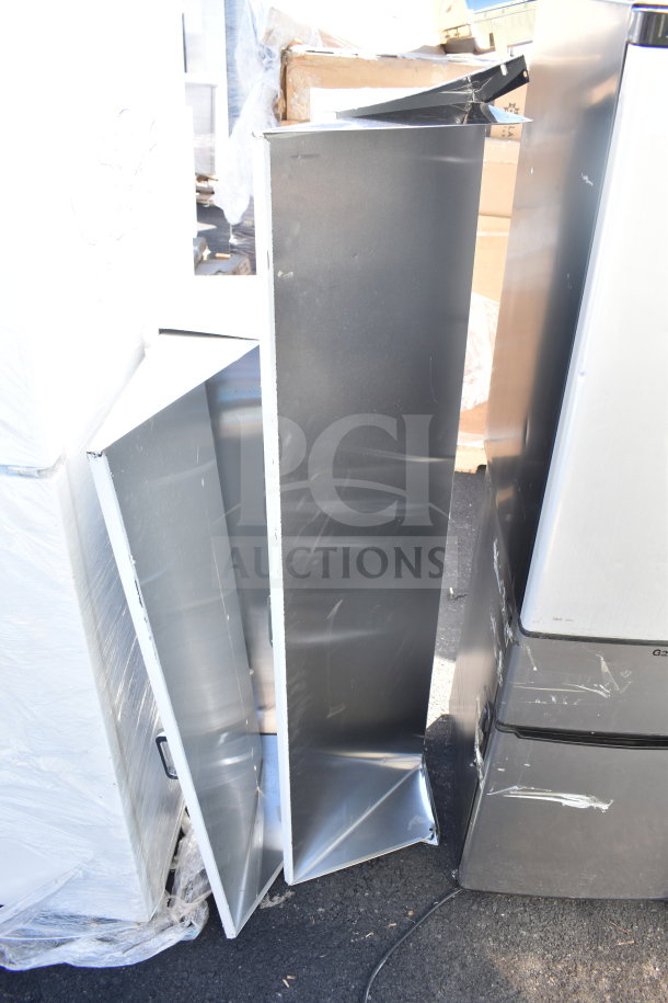 Two brand new Bain Marie lids with minor scratches and dents, stainless steel, for commercial use.
