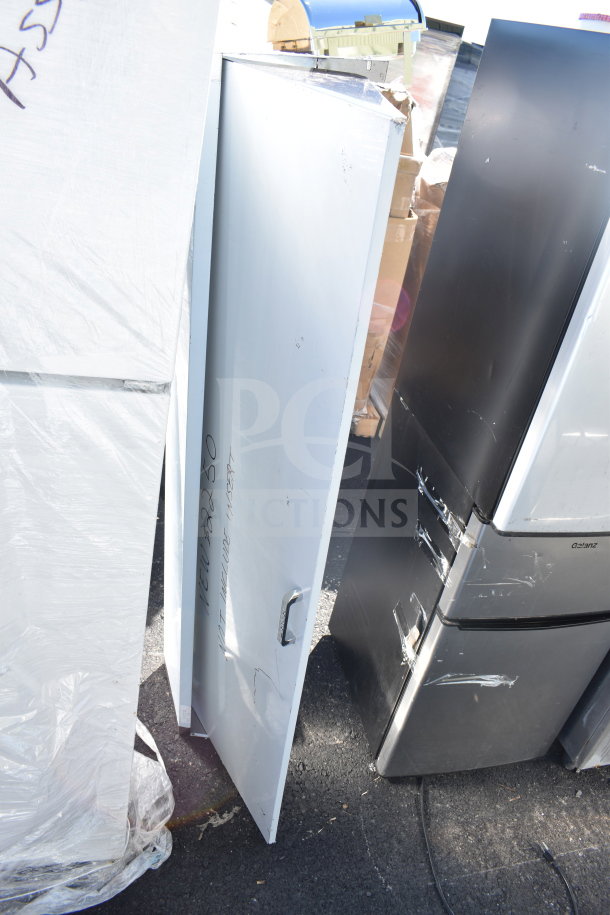 Two brand new Bain Marie lids with visible scratches and dents, reflective markings, and a note mentioning Model A250.
