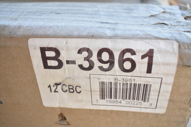 Cardboard box with label "B-3961" and barcode, slightly damaged corner. Contains 20 scratch and dent items.