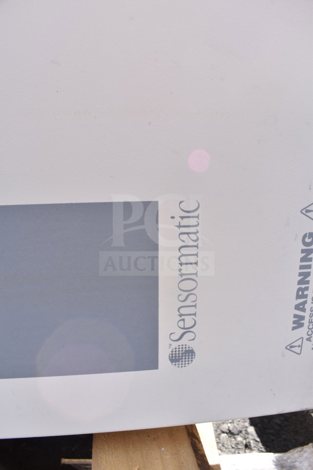 Sensormatic ZPUODPP-ENC enclosure, white with Sensormatic logo. Includes warning label. Two items available, bid doubles.