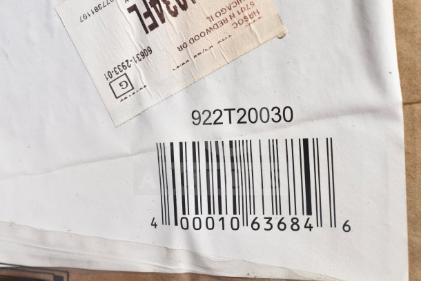 Barcode labeled 922T20030 on packaging. Contains 8 new scratch and dent items including a smoker pole and utility cart.