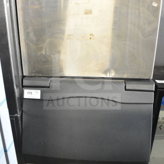 Scotsman Prodigy C0530SA-1B ice machine head on bin, 115 volts, with wear marks. "Prodigy" and "Scotsman" labels visible.