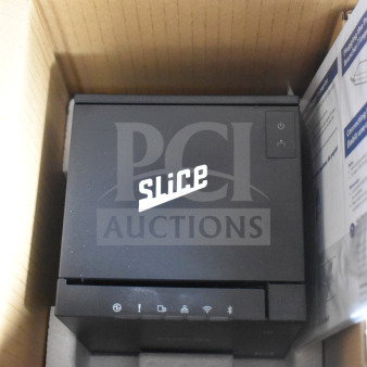 Epson TM-m30III receipt printer in original box, features power button, connectivity icons visible, new condition.