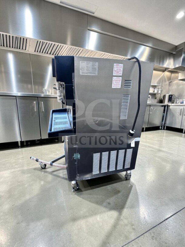 Taylor 349-33, 4-flavor frozen beverage freezer, stainless steel, 208-230V, 3 phase, exceptional condition, UL/NSF listed.