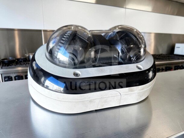 High-grade Axis P3715-PLVE 2x2MP 360° IR network camera, PoE, UL Listed, fully tested, model 01970-001, excellent condition.
