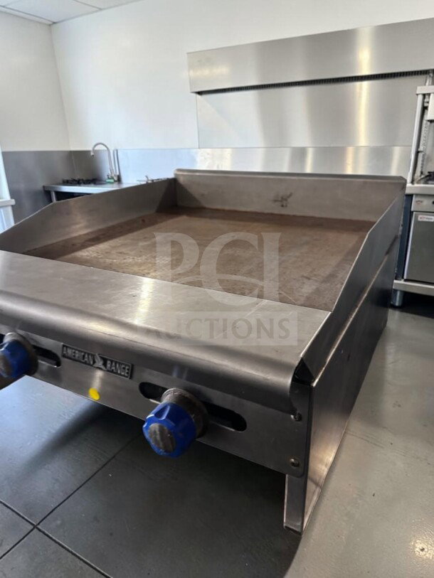 American Range ARSMG-24 24" countertop gas griddle with 1" steel plate, natural gas, ETL listed, fully tested, excellent condition.