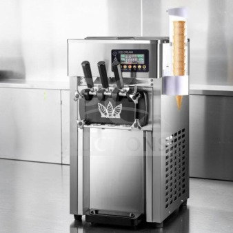VEVOR ZM-A168 commercial soft serve ice cream machine, like-new, 2+1 flavor, 5 Gal/H, 110V, 1200W, fully operational.