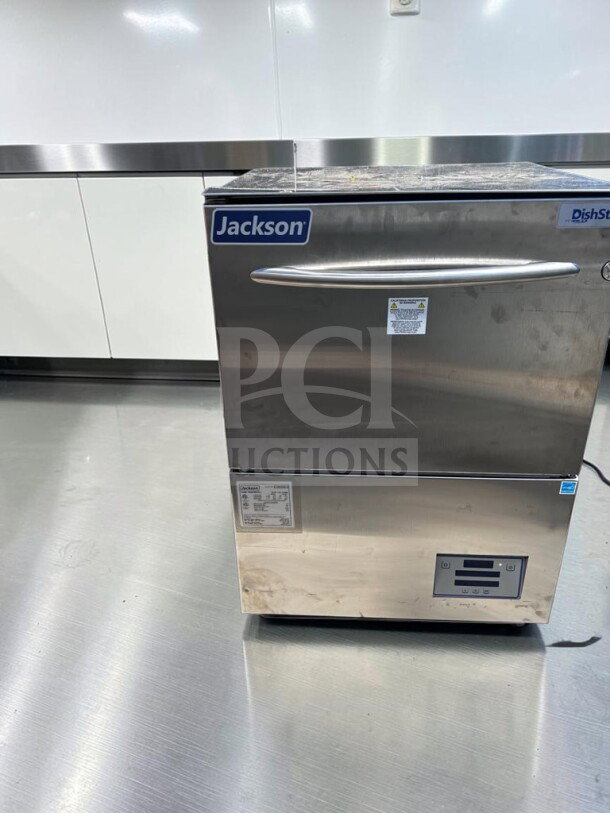 Brand new Jackson DishStar HT-E undercounter dishwasher, energy-efficient, 208/230V, ETL/NSF listed, stainless steel finish.