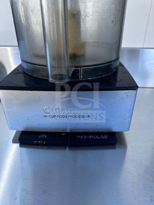 Cuisinart DFP-14BCNY 14-cup food processor, stainless steel base, flawless condition, UL listed, fully tested.