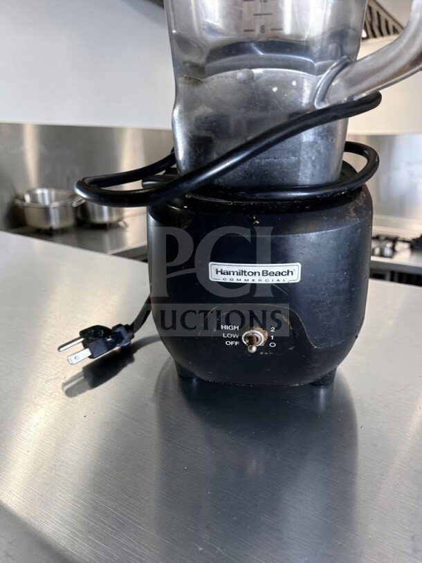 Hamilton Beach Commercial HBB908R bar blender, 44 oz, 1 HP, 120V, black base, visible control dial, fully tested, ETL/NSF listed.