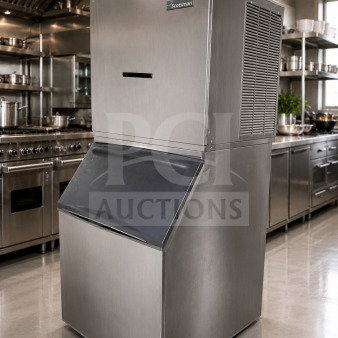 Scotsman NME1254AS-32B air-cooled ice machine, nugget/flake style, 1,220 lb/24 hr, 208/230V, outstanding condition.
