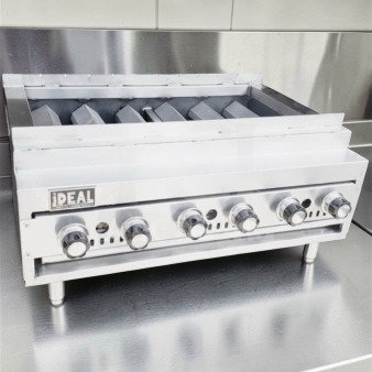 IDEAL 36" Commercial Gas Charbroiler Grill, 6-burner, radiant char grill, heavy duty, exceptional condition, model IDE-L-CHAR-0694.