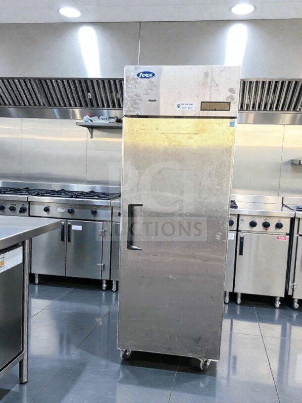 Atosa MBF8004GR commercial refrigerator, 28.7", stainless steel, ENERGY STAR®, ETL listed, high-grade condition.