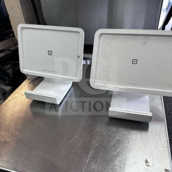 Square S089 POS System, dual tablet stands, prime condition, includes cables, fully tested and operational.