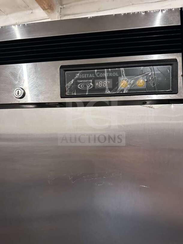 Blue Air BSR23-HC refrigerator in exceptional condition, 26" single section, 23 cu. ft., stainless steel, digital control panel.