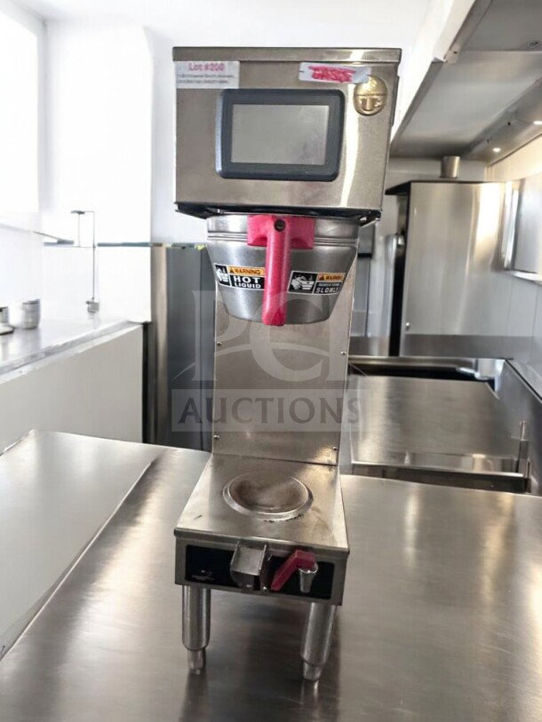 Wilbur Curtis commercial coffee brewer, stainless steel, immaculate condition, model CUR-L-BEV-0356, UL listed, tested.