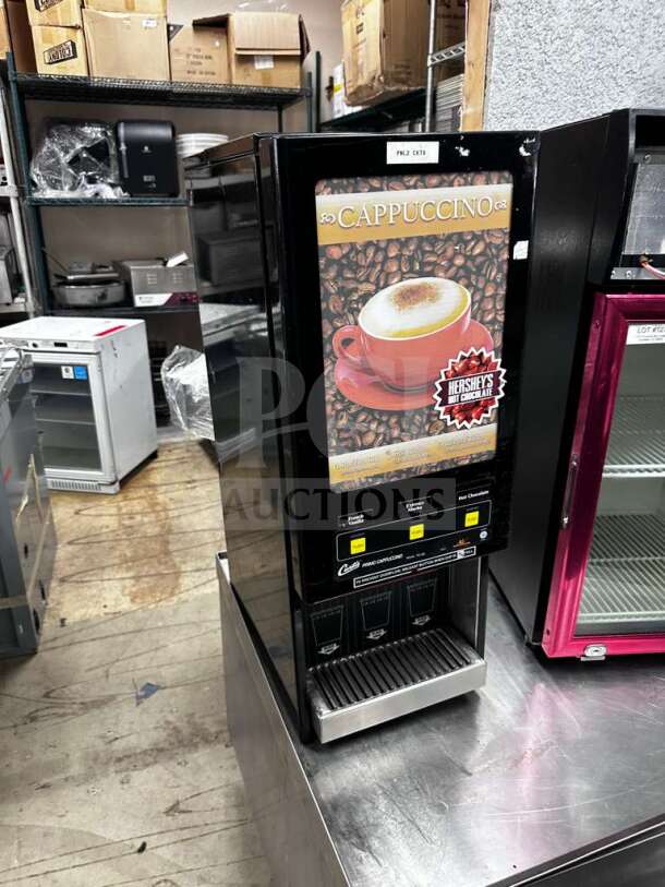 Wilbur Curtis PC-3D-10-01 cappuccino dispenser, 3 flavor stations, exceptional condition, fully operational, 120V.