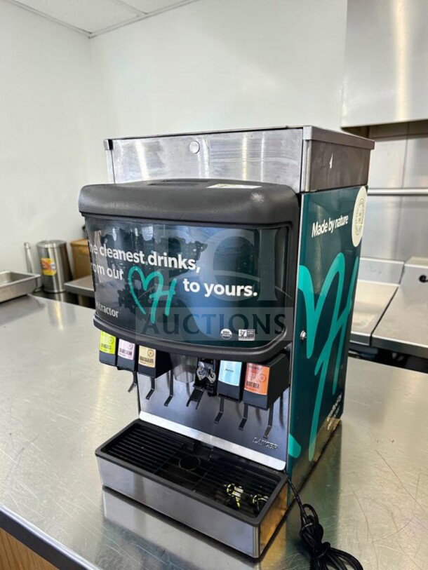 Lancer Multi-Valve Soda Dispenser, superior condition, countertop model LAN-L-BEV-0952, fully tested, branded graphics.