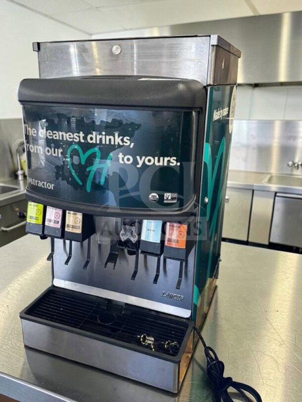 Lancer Multi-Valve Soda Fountain Dispenser, superior condition, fully tested, countertop model, clean design, USA-made.
